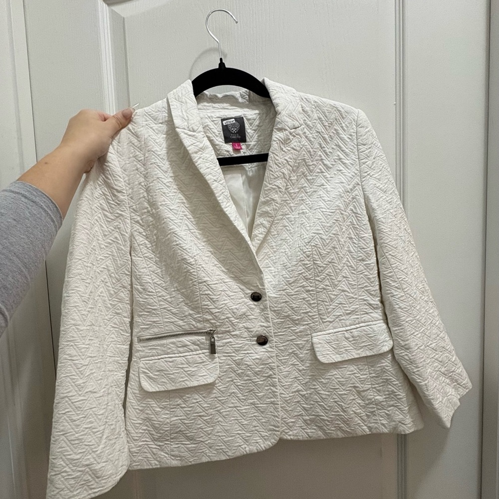 Vince Camuto Cream Quilted Blazer